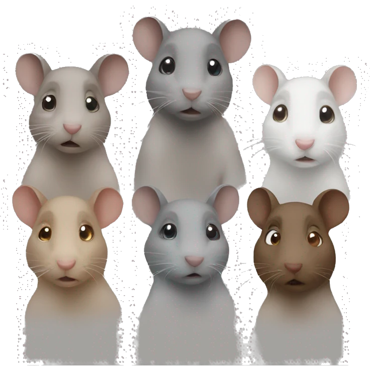 3 rats two grey and one brown  emoji