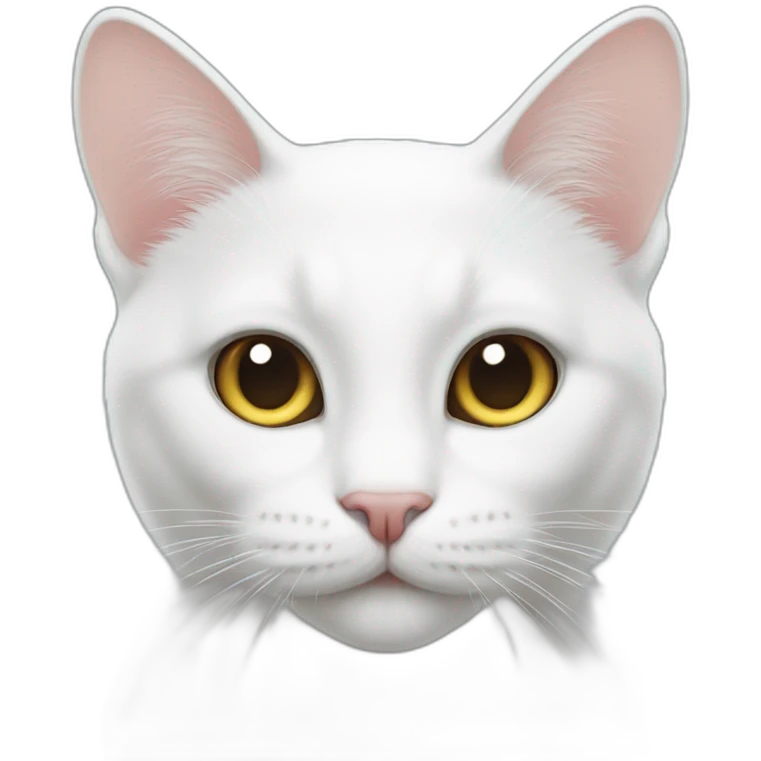 1 only white cat, and 1 only emoji