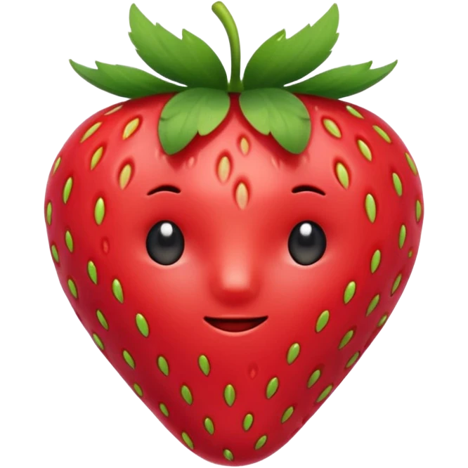Fresita rosta que la fresa no tenga cara quiero que sea linda y cute  emoji