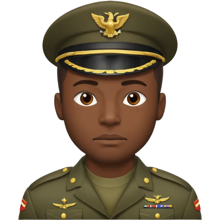 A black man squatting wearing army attire emoji