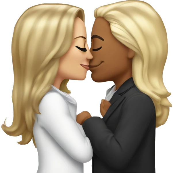 Kamala harris and princess blonde couple kiss emoji