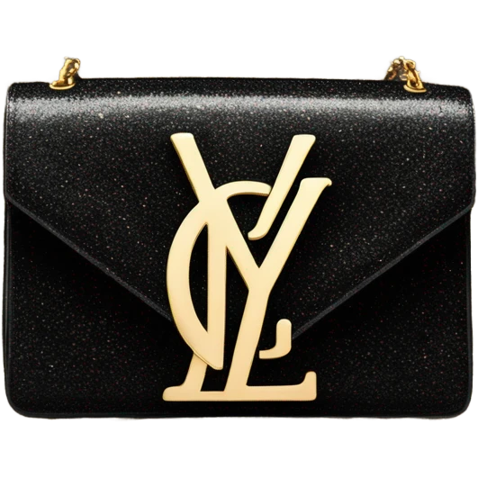 black glitter YSL bag emoji