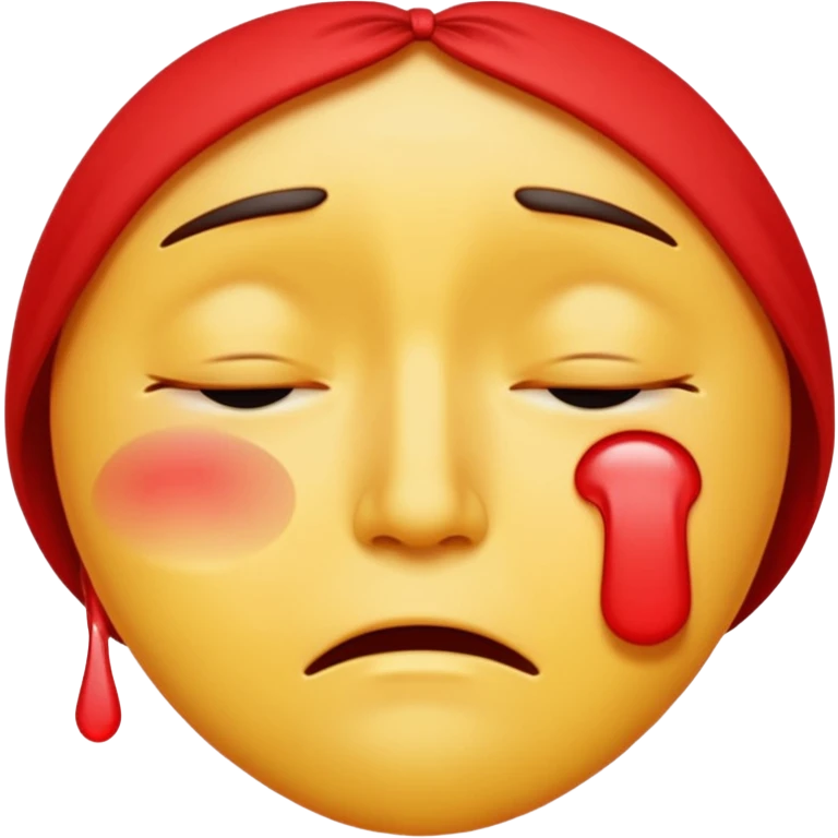 A standard emoji crying red with closed eyes emoji