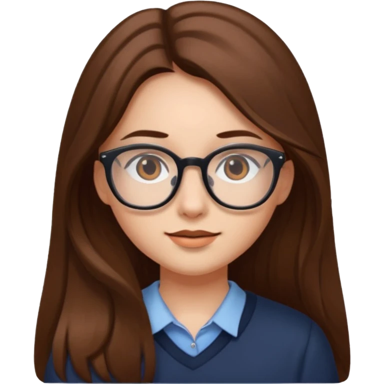 Girl with long hair wearing glasses  emoji