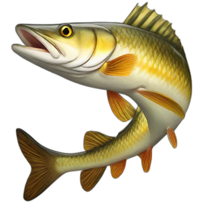 Pike fish realist emoji