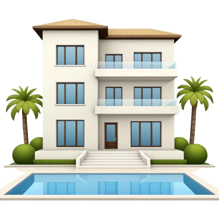 white 3 floor modern luxurious villa emoji