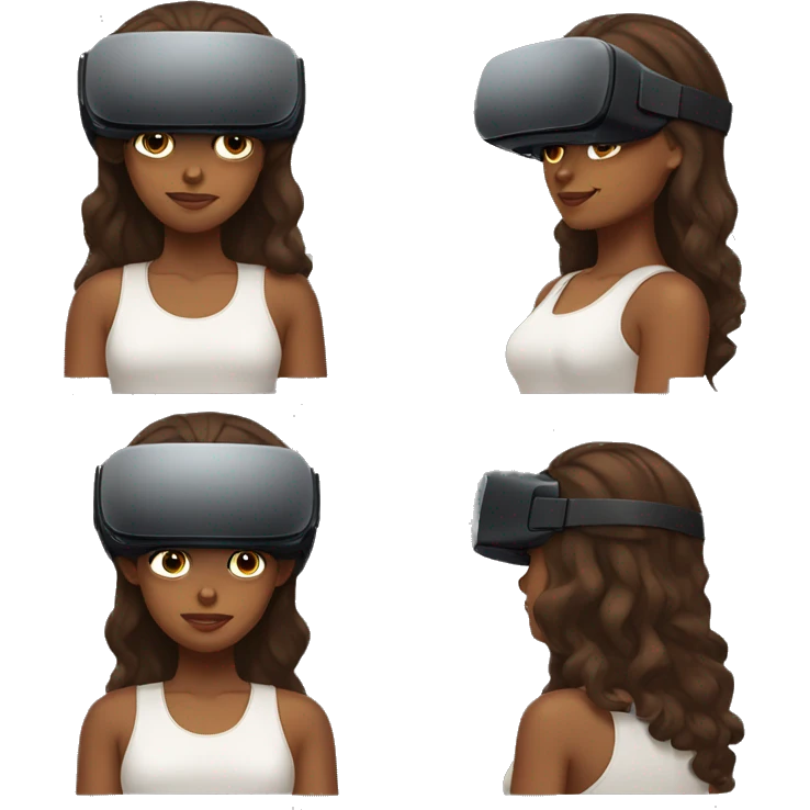 brown girl playing vr meta quest 3 emoji