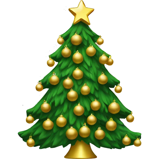 christmas tree with gold ornaments emoji