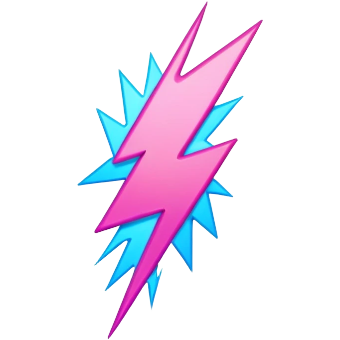 blue and pink lightning bolt emoji