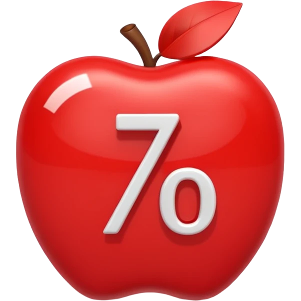 A 3D cartoon plus and percentage sign in red, glossy finish, Memoji-style realism. emoji