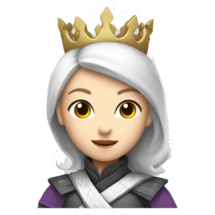 White skin princess ninja with a crown emoji