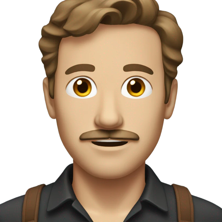 Tall, Brown hair, Man with a moustache and short hair emoji