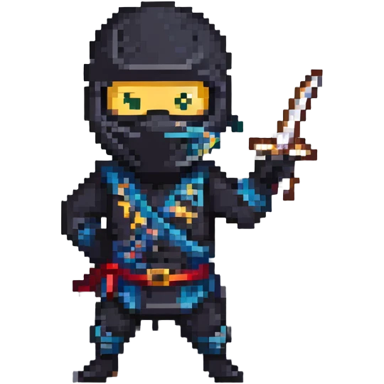 masked ninja in action pose throwing a star emoji
