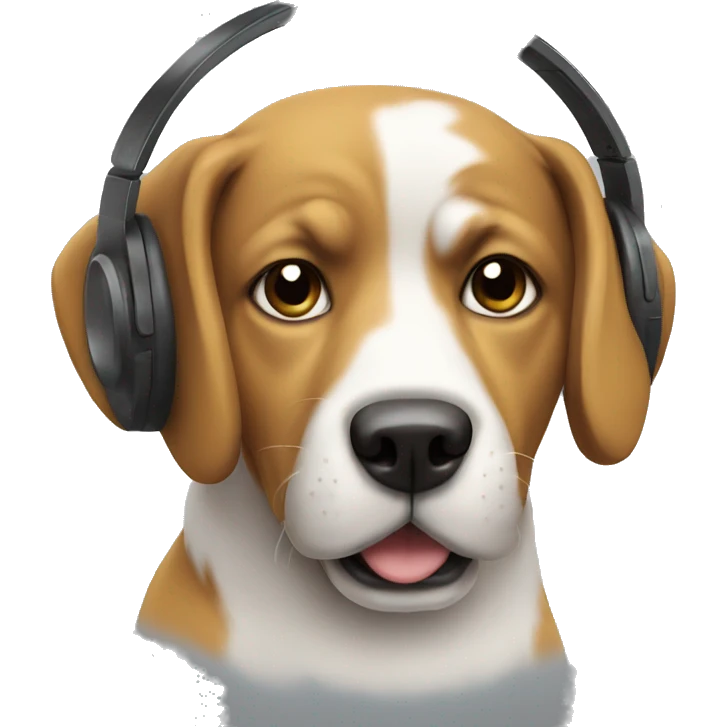 Dog with headphones emoji