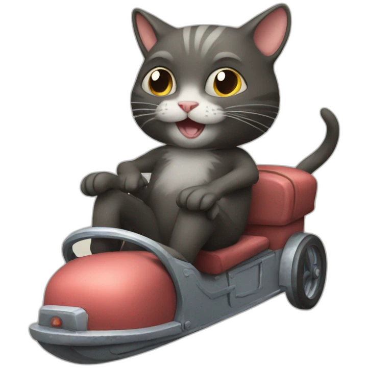 Cat ride on rat emoji