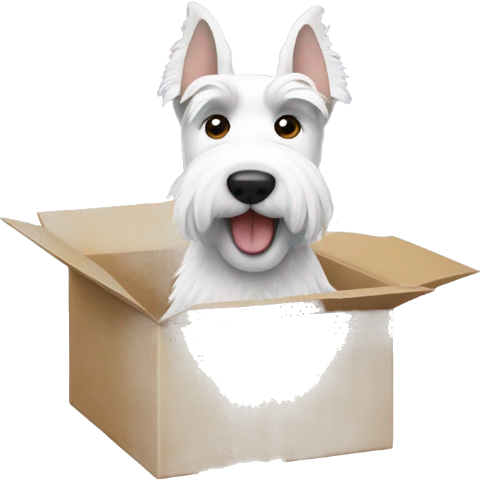 White Scottish terrier face holding a box of facial tissue emoji