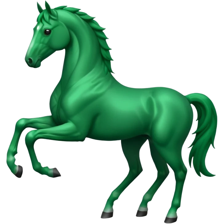 Green horse standing up with two feets  emoji
