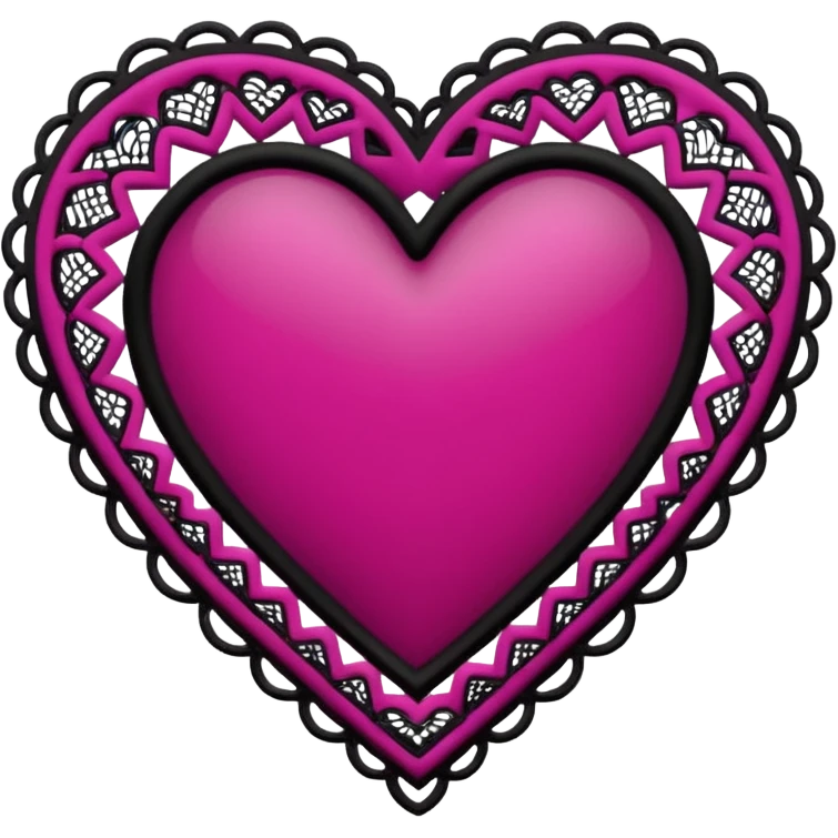 magenta and black lace heart emoji