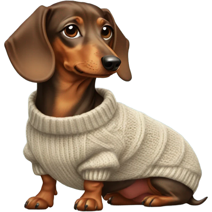 Dachshund wearing a sweater emoji