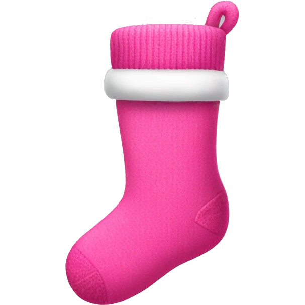 christmas sock in pink emoji