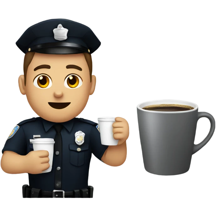 Cop drinking coffee emoji