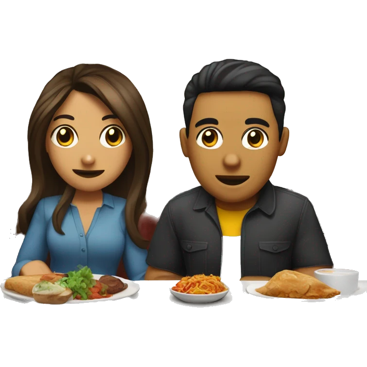 Kenia os con Kimberly Loaiza comiendo en un restaurante eleg emoji