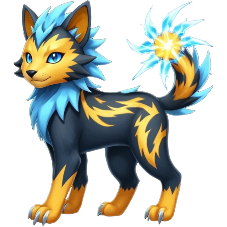 Electrike-Manectric-Luxray-Bobcat-Fakémon-fusion-animal-creature, full body  emoji