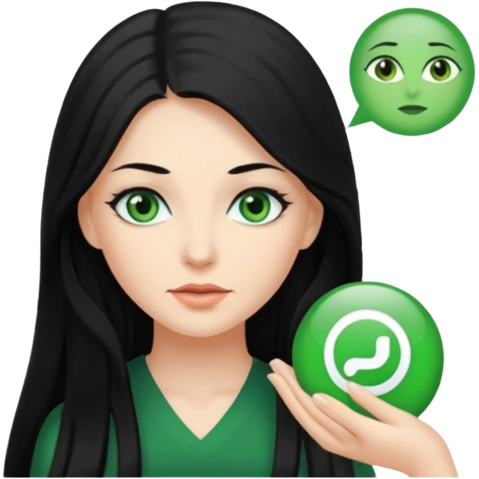 Long black hair woman emoji