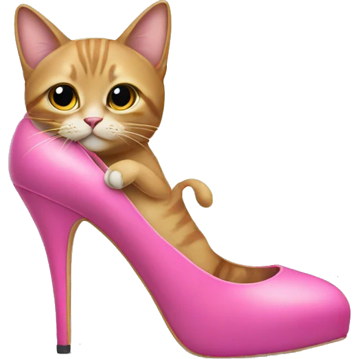 Cat wearing pink high heels emoji