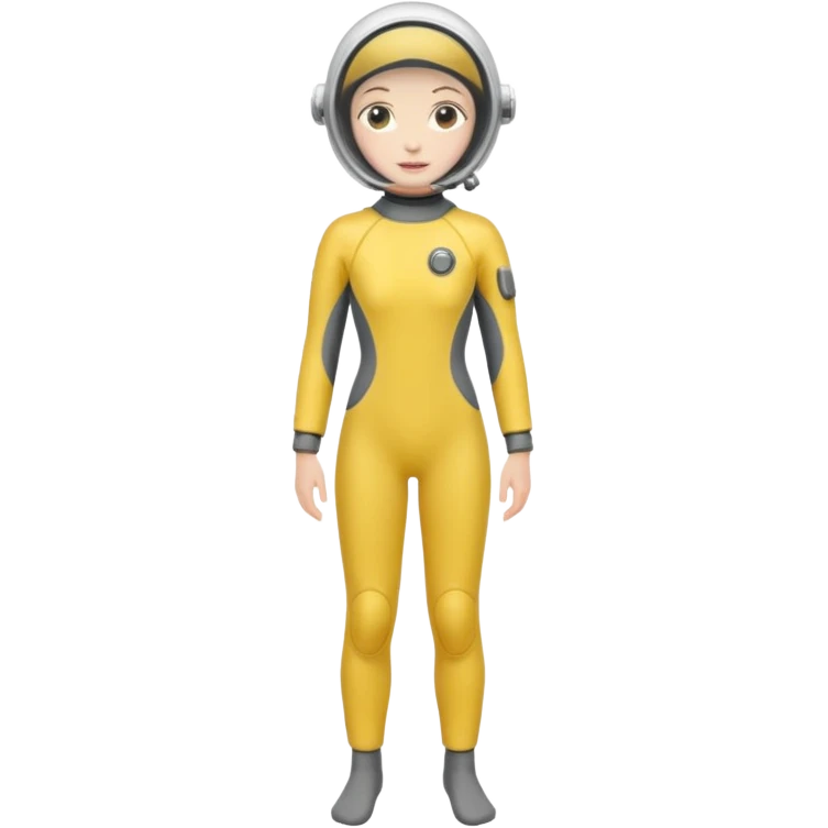 woman diver full body white diver suit
 emoji