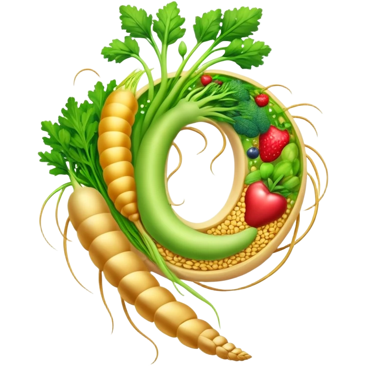 Golden wheat, green vegetables, colorful fruits, and tiny seeds surrounding a glowing digestive system. Light sparkles flow through the intestines, showing fiber's cleansing effect. All fiber-rich foods emit a soft glow as they contribute to digestive health. emoji