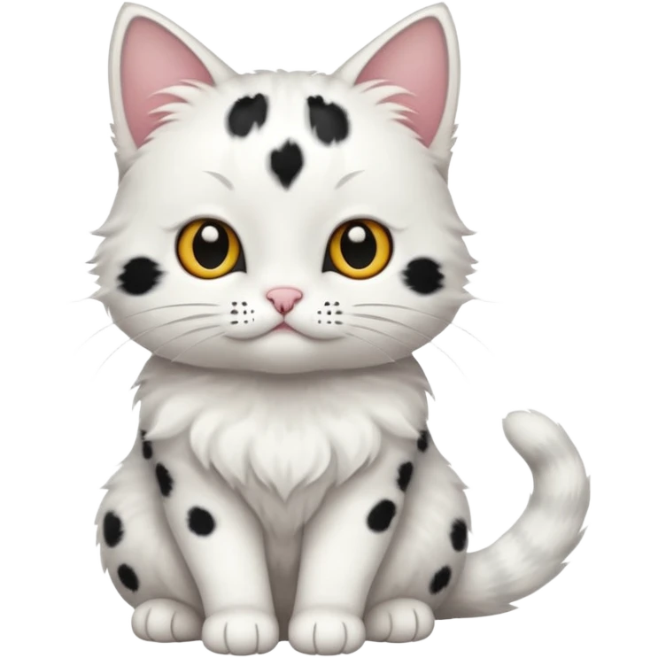 um gato branco com manchas pretas [não manchas pequenas] emoji