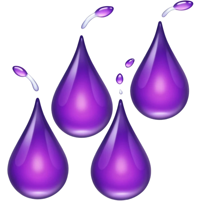 3 purple Drops with kool aids signature color, Juicy , no face just like the dorps 💦 emoji