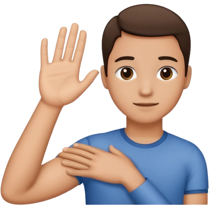 A Hand on placed on another persons shoulder zoomed in but you only see the one person and the hand on the shoulder which is coming from behind them like holding their shoulder  emoji