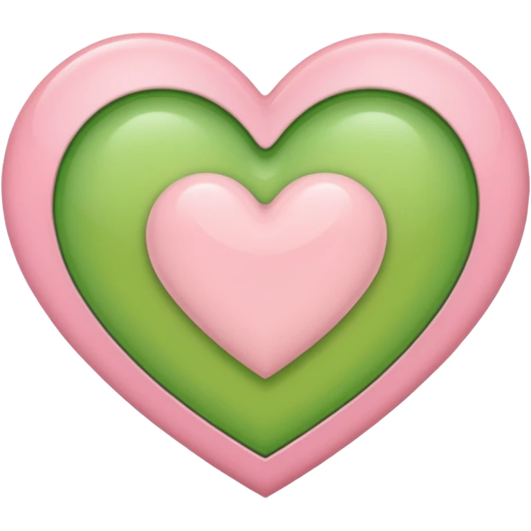 A half light green half light pink heart emoji