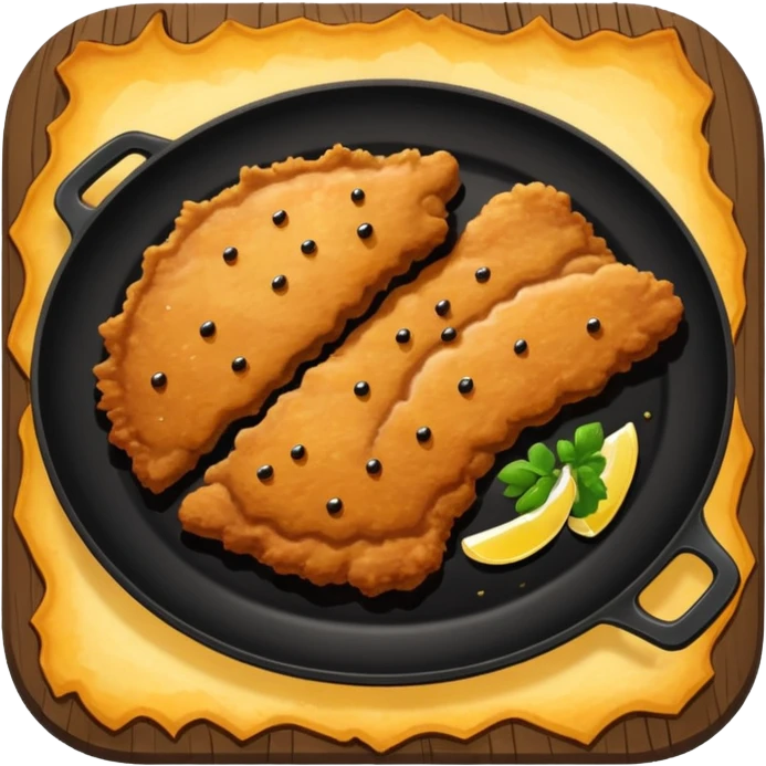 Black schnitzel emoji