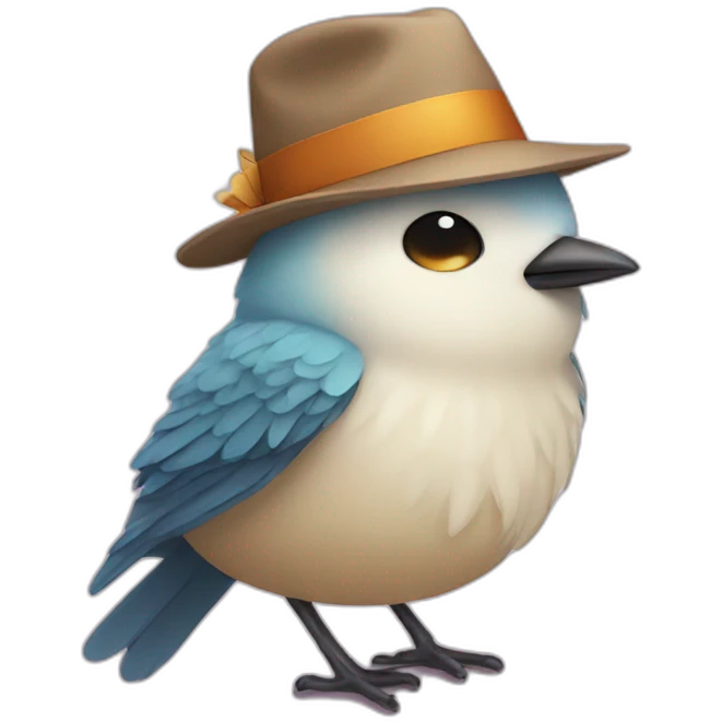 Bird with hat for sleep emoji