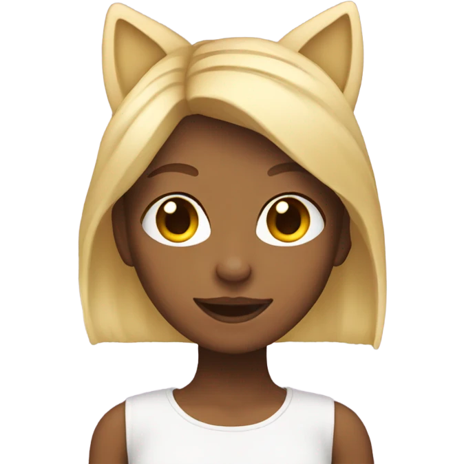 Blonde girl wearing cat ears  emoji