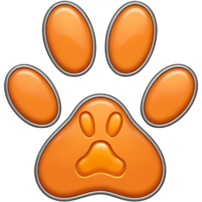 a light pastel orange pawprint emoji