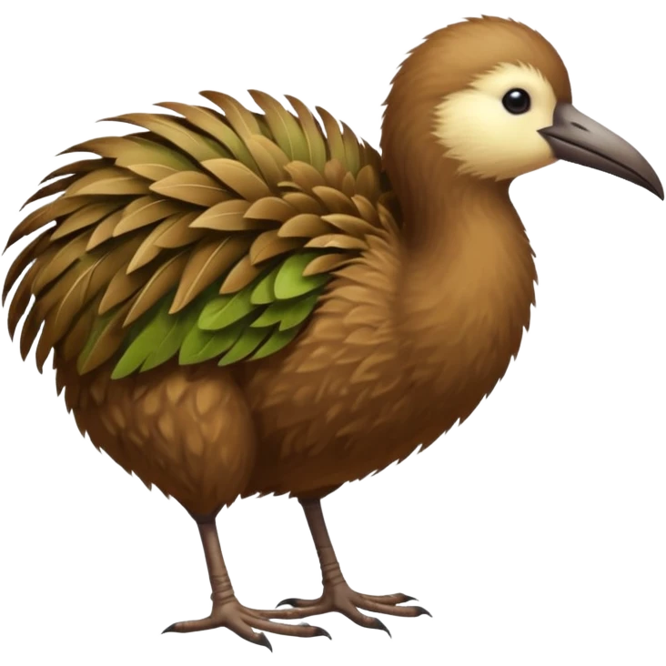 Kiwi bird on two feet loger beak emoji