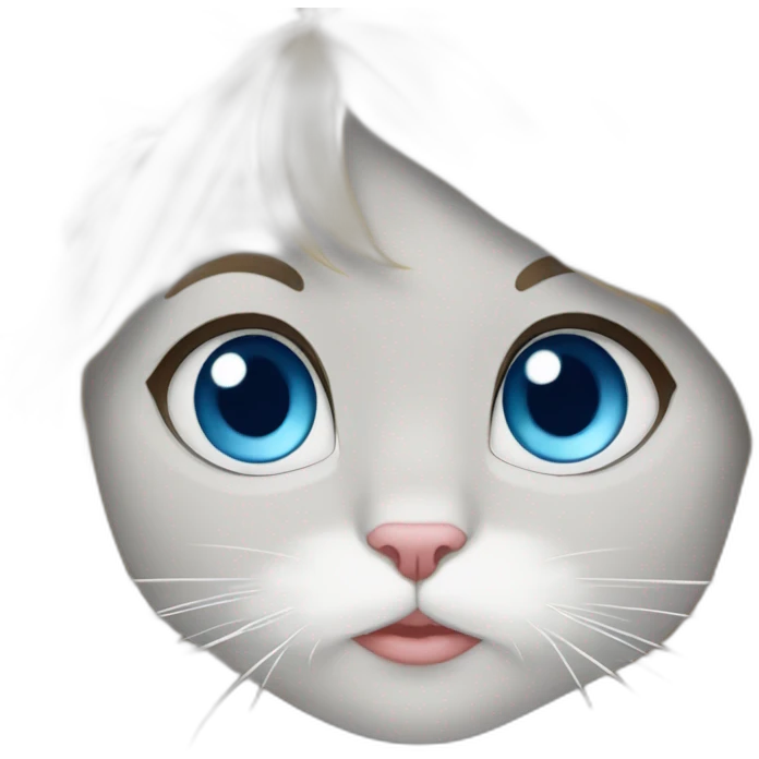 Girl with blue eyes and Siberian cat emoji