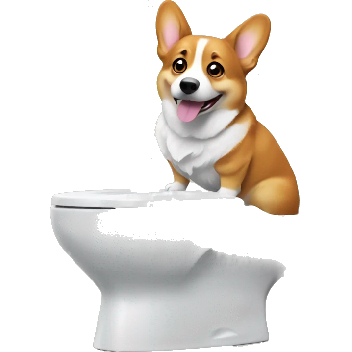 corgi on the toilets  emoji