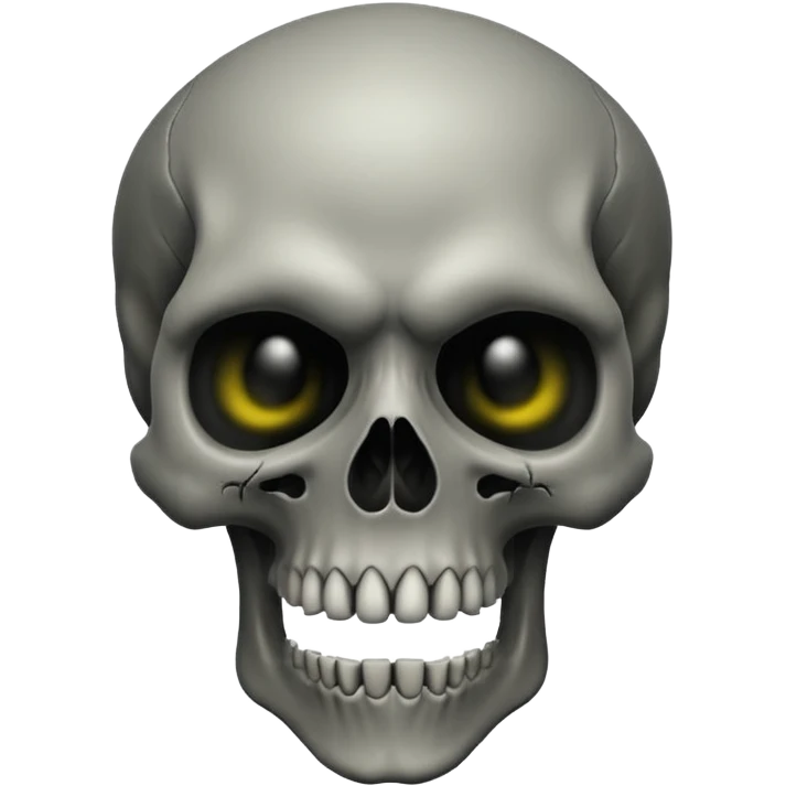 A skull that is dark depressing and under saturated make him creepy and scary but also cursed and his jaw is like uncanny long but not too long that it’s like monster long like impressive human achieveable long emoji