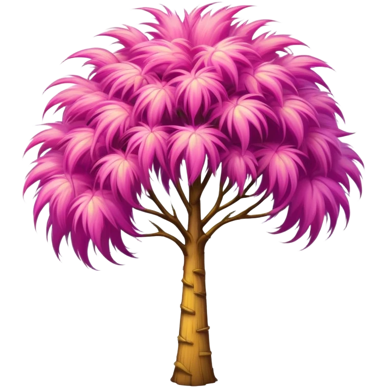 colorful fluffy Truffula tree from The Lorax with bright tuft on top and tall thin trunk emoji