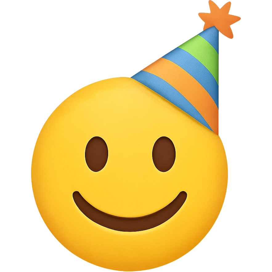 face with party hat emoji emoji