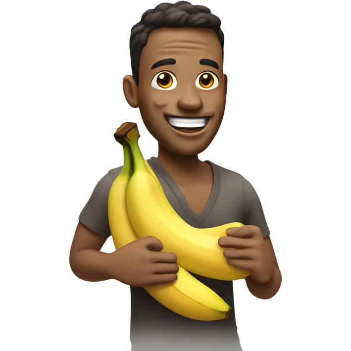 ‘Create an emoji of a man eating a banana that is dripping with coconut milk’ emoji