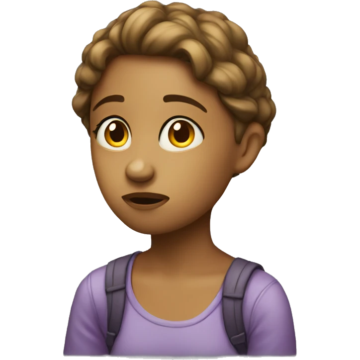 a girl who is pondering hard emoji