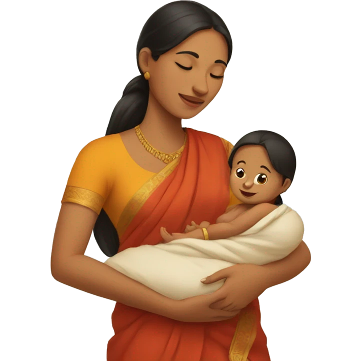 indian mother and infant emoji
