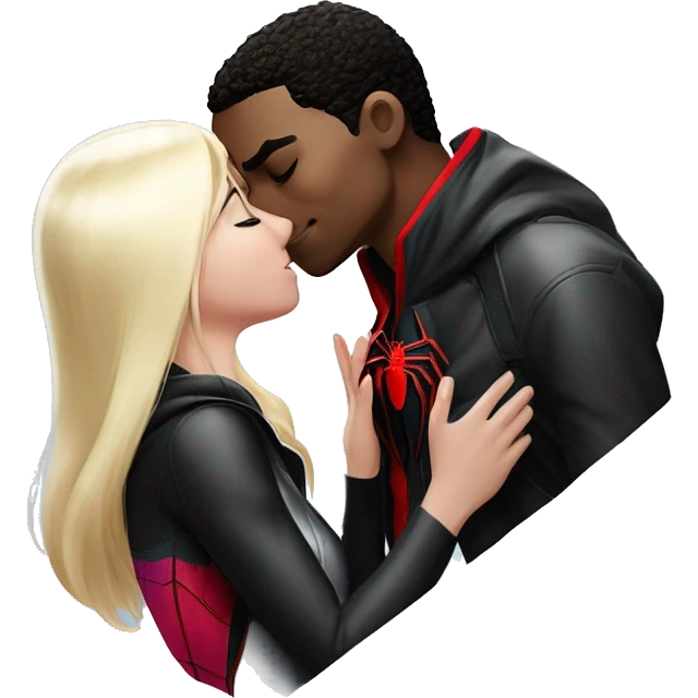 Spider-Man miles morales kissing gwen Stacey  emoji