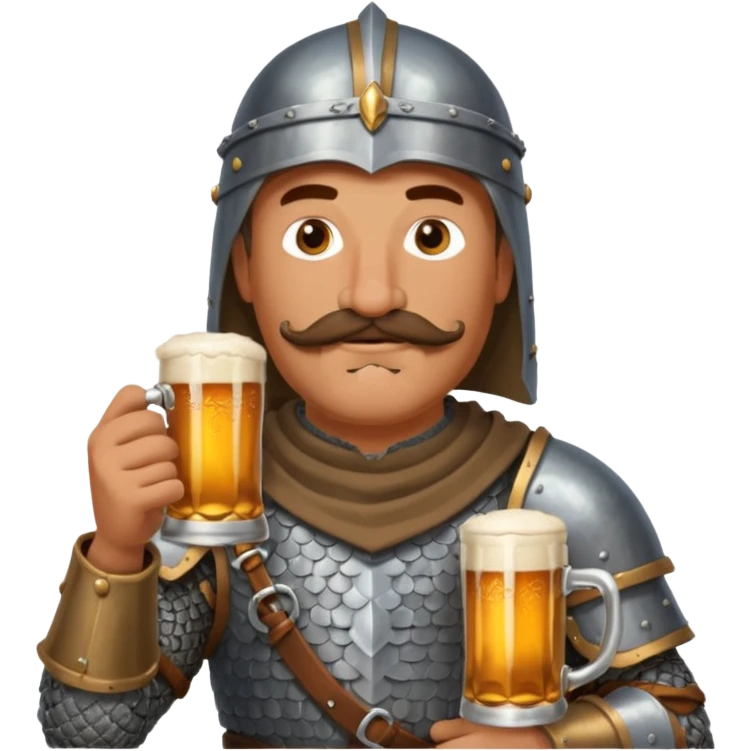 Medieval knight Man with a moustach in a tavern emoji